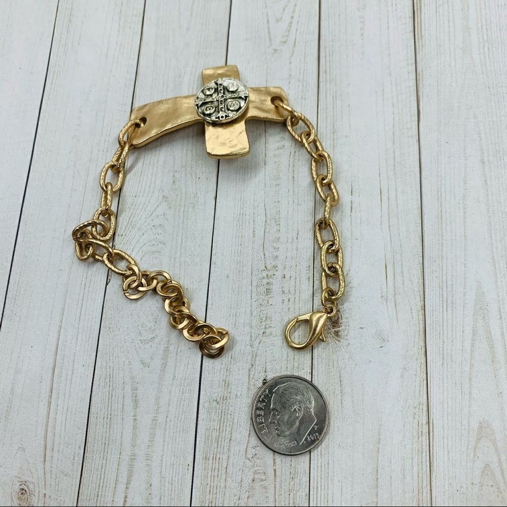 Gold Cross Benedictine Bracelet‎